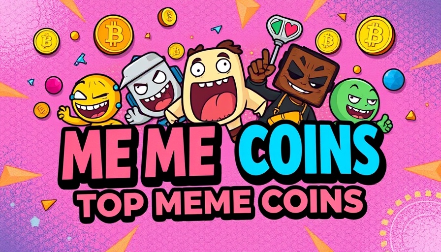 Graphic with cartoon characters promoting best new meme coins.