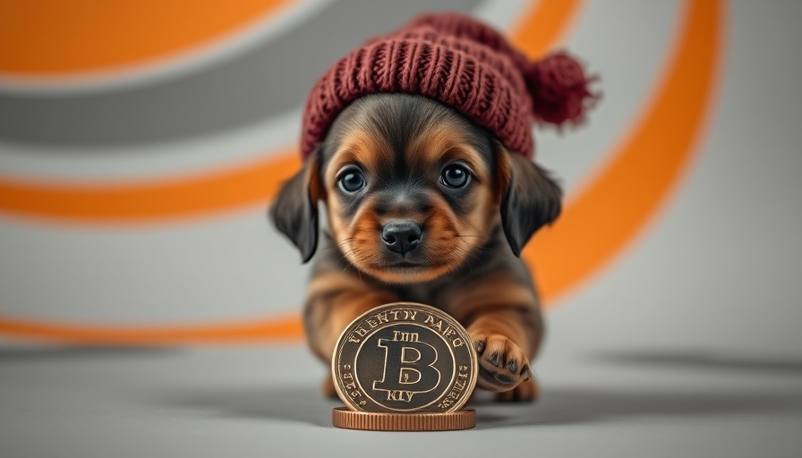 Meme Coin Rally: Cute puppy coin in abstract setting.