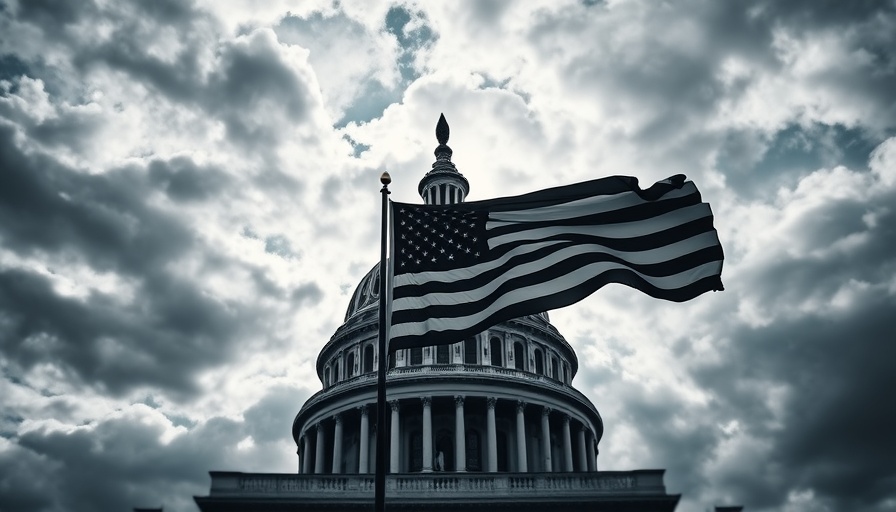 Impactful image of US Capitol and waving flag symbolizing Senate Stablecoin Bill Implications.