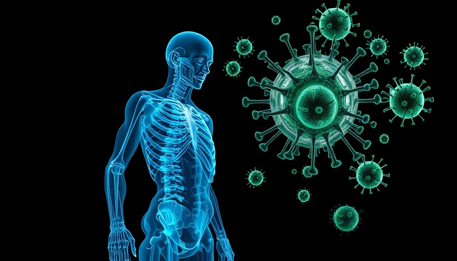 Transparent human figure confronting viruses symbolizing DTaP vaccine weakened immunity.