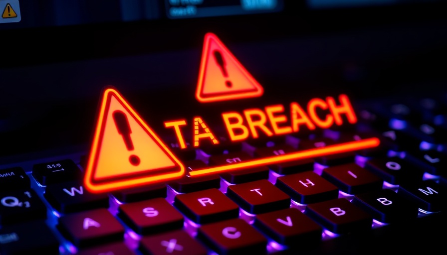 Red data breach warning on a keyboard, highlighting healthcare data breaches.