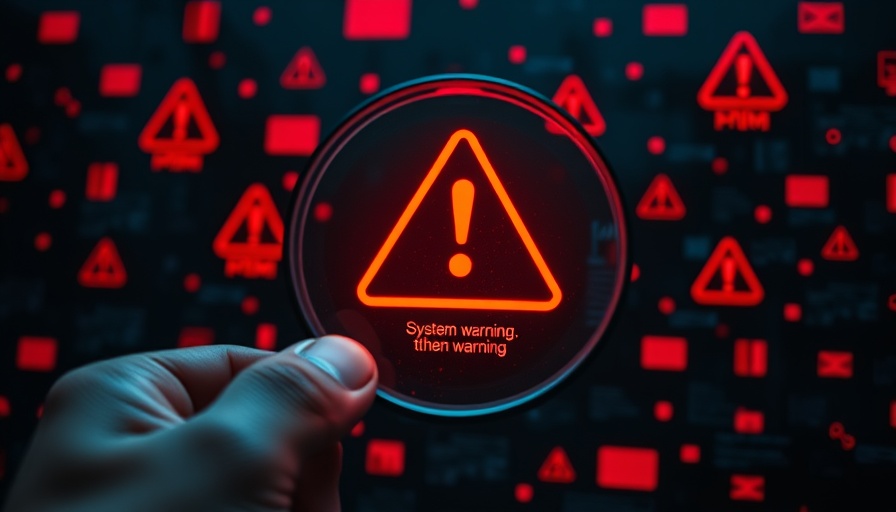 Digital system warning symbol highlighting Kettering Health cyberattack impact.