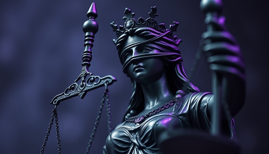 Lady Justice statue symbolizing SafeMoon CEO fraud verdict, soft lighting