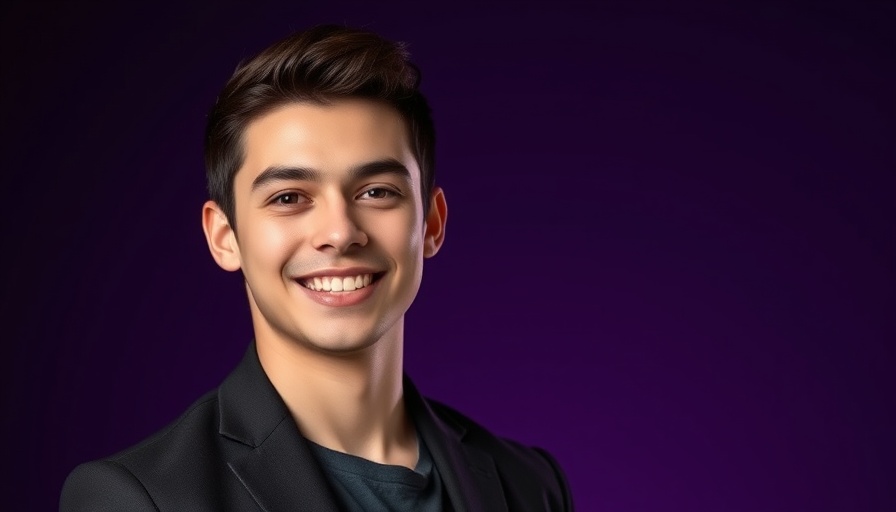 Confident young man in a blazer symbolizing digital transformation in direct sales.
