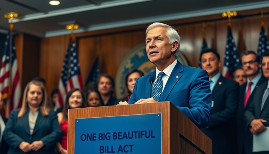 Politician discusses Medicaid cuts at a podium during press conference.