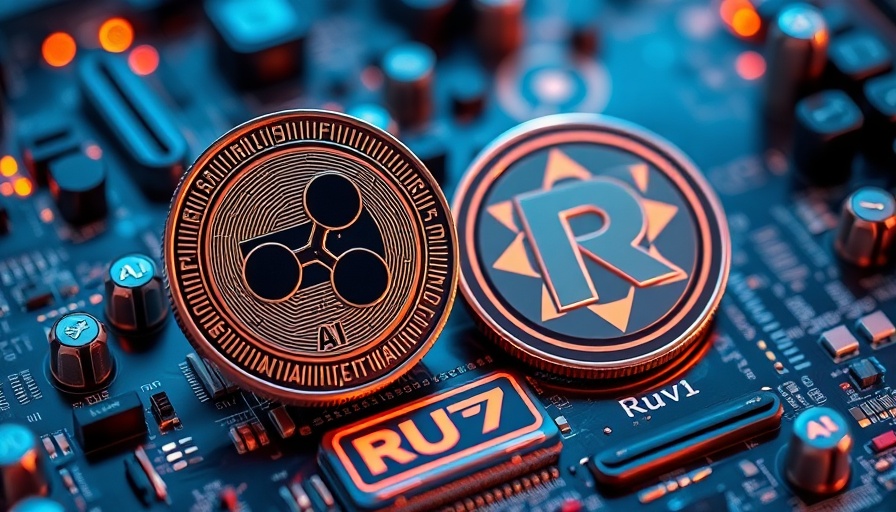 Ripple XRP and Ruvi AI tokens on AI motherboard.