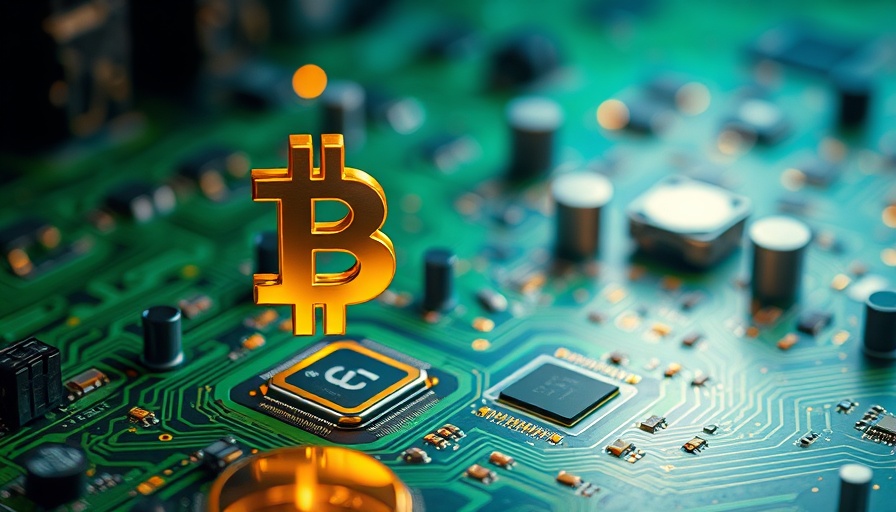 Futuristic cryptocurrency over circuit board, investment in Ruvi AI context