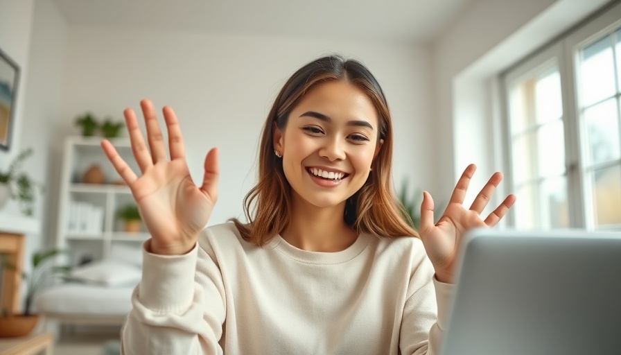 Smiling woman in video call, suggesting social activity to reduce dementia risk.