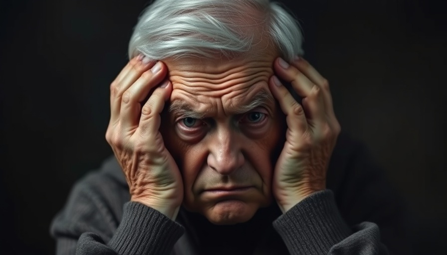 Elderly person experiencing consequences of a ministroke.