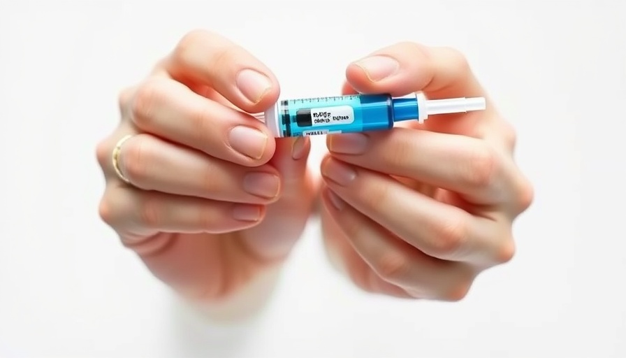 Detailed view of blue GLP-1 injection pen for weight loss.