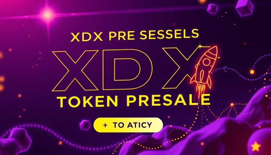 Cryptocurrency presale announcement for XDX token purchase.