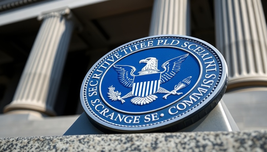 U.S. SEC seal against blue background related to Ethereum Solana ETFs.