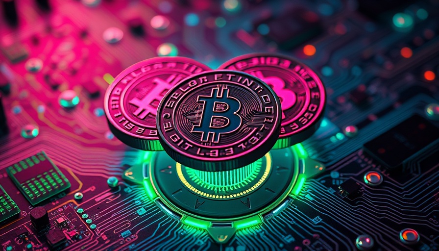 Digital coins on glowing circuit board representing Potential in Ruvi AI