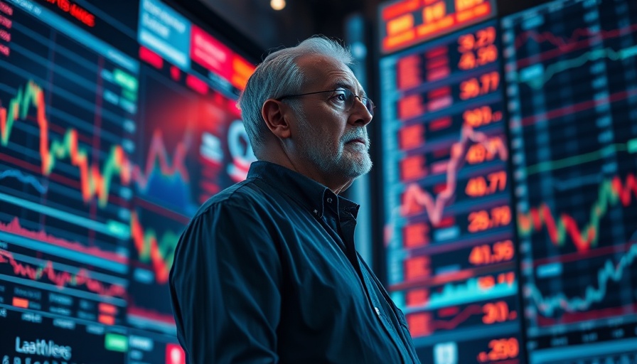 Elderly man analyzing cryptocurrency markets, futuristic setting for best altcoins to buy.