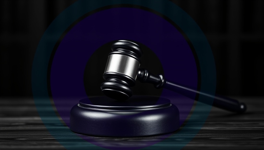 Legal gavel on block, abstract background; dismissal case against Samourai Wallet.