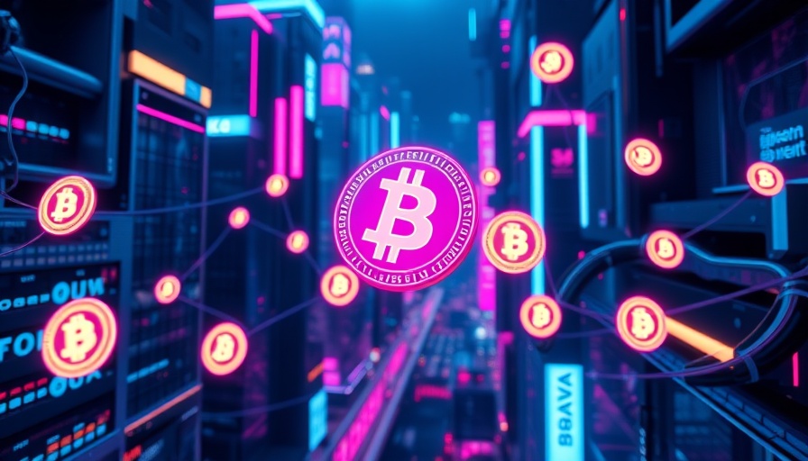 Futuristic cryptocurrency tokens in a digital cityscape showcasing utility tokens in cryptocurrency.