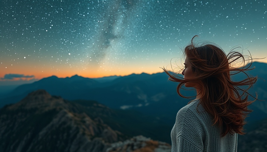 Serene woman under starry sky, reflecting on Mercury in Cancer.