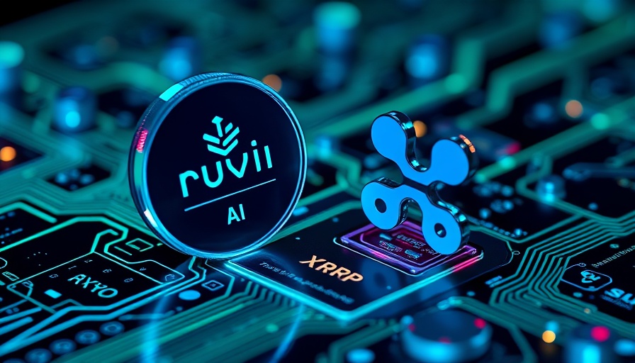 Ruvi AI vs. Ripple XRP icons on a futuristic circuit board