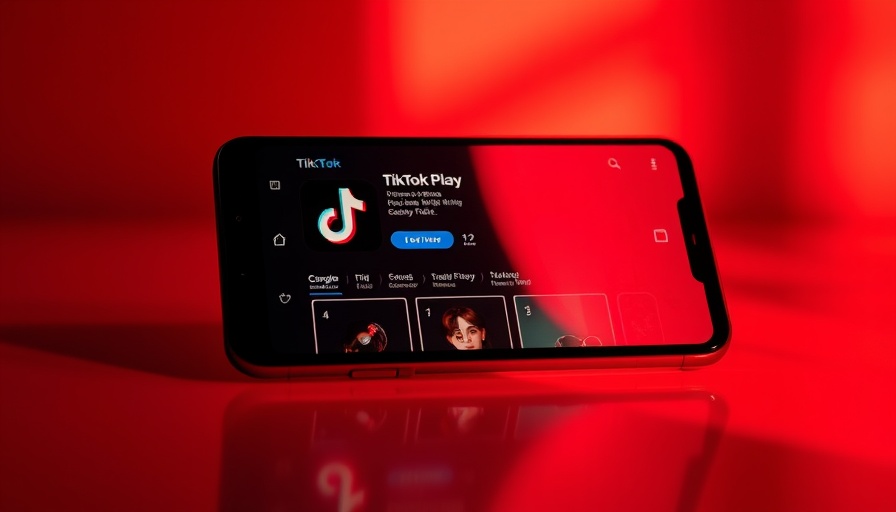 Google Play displaying TikTok app with red background.