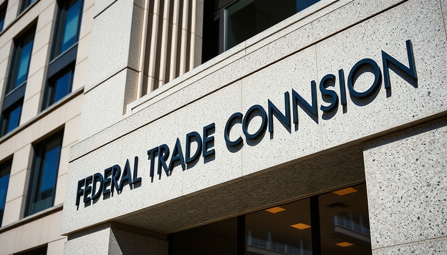 Federal Trade Commission building entrance related to Evoke Wellness deceptive advertising practices.