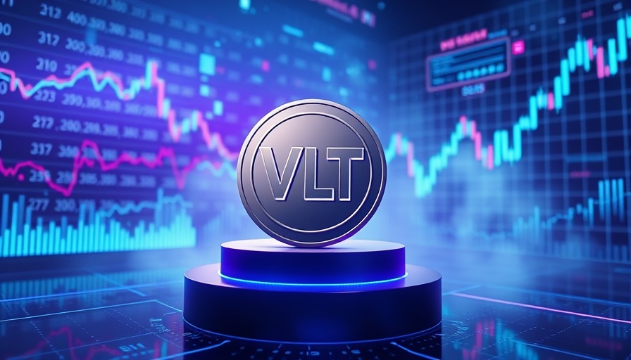 VLT presale XRP Ledger DeFi token sale graphic with data visuals.