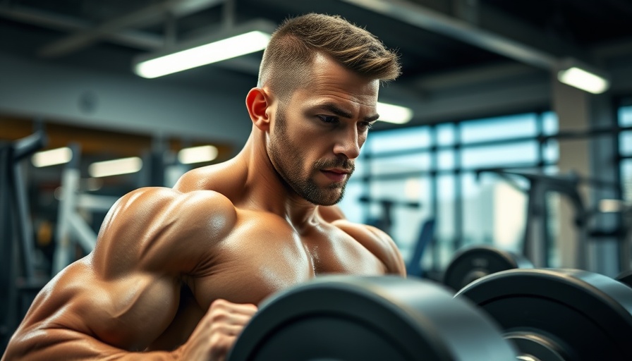 Muscular man lifting weights in gym, does creatine cause hair loss?