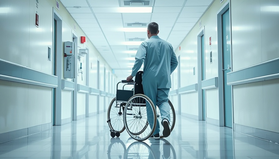 Medical professional in a bright hospital corridor during a rural hospitals financial crisis.