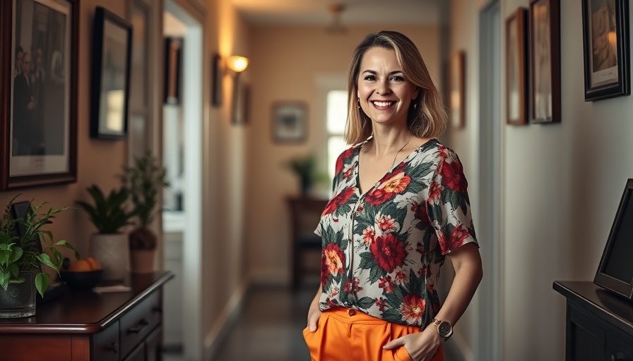 Danna Bennett network marketing success, woman smiling in a cozy home.