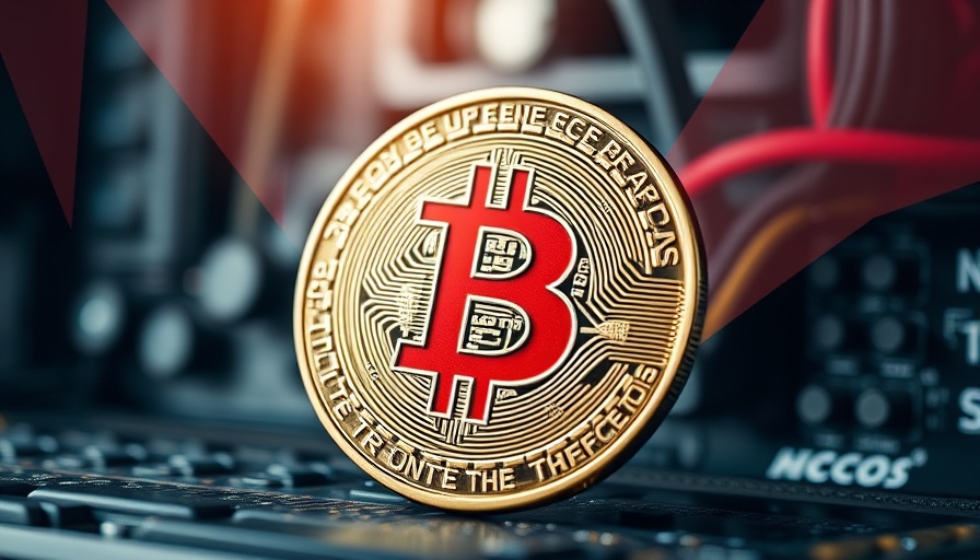 Bitcoin coin highlighted with abstract color design, representing cryptocurrency.