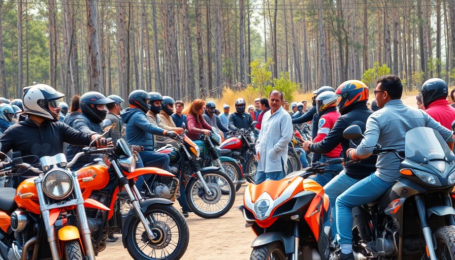 Lively motorcycle gathering in Virginia with colorful bikes.