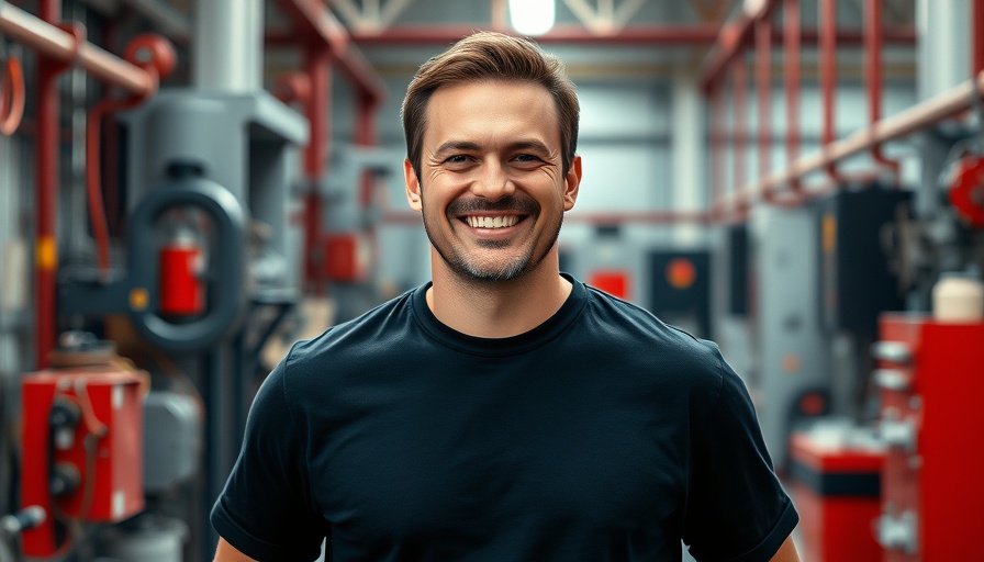 Confident man in a workshop setting related to ITP Savage tires.