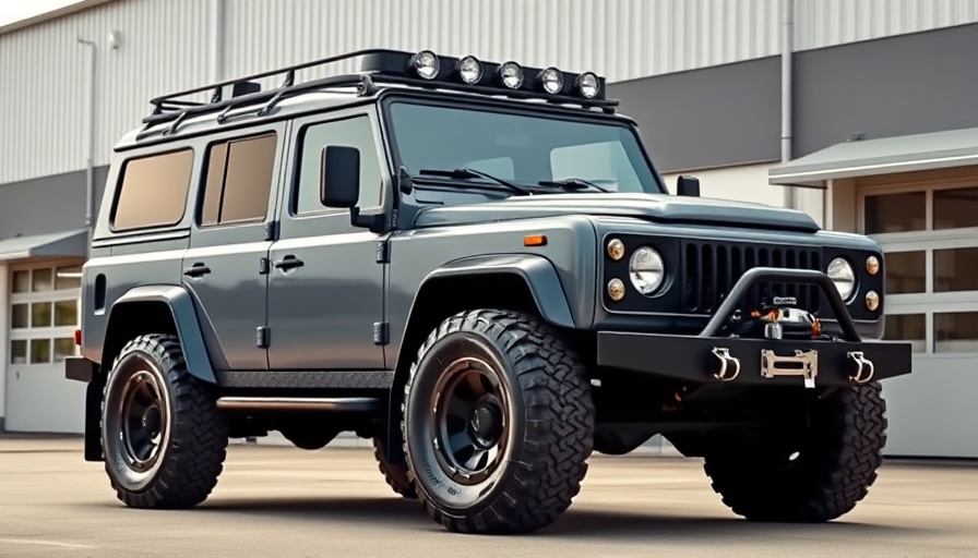 Hunter RMV Acela Sherpa X 4×4 off-road vehicle in industrial setting.