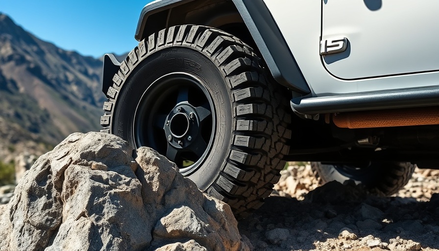 BFGoodrich HD Terrain T/A KT tire on rocky terrain with mountains.
