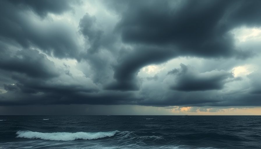 Dramatic cloudy seascape during Florida's rainy season.