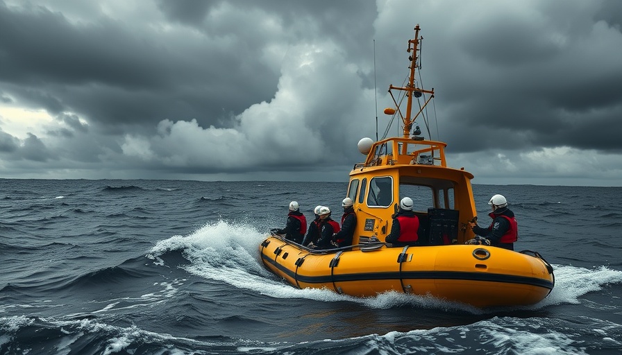 Best EPIRB for Sailors: Sailors in life raft with EPIRB.