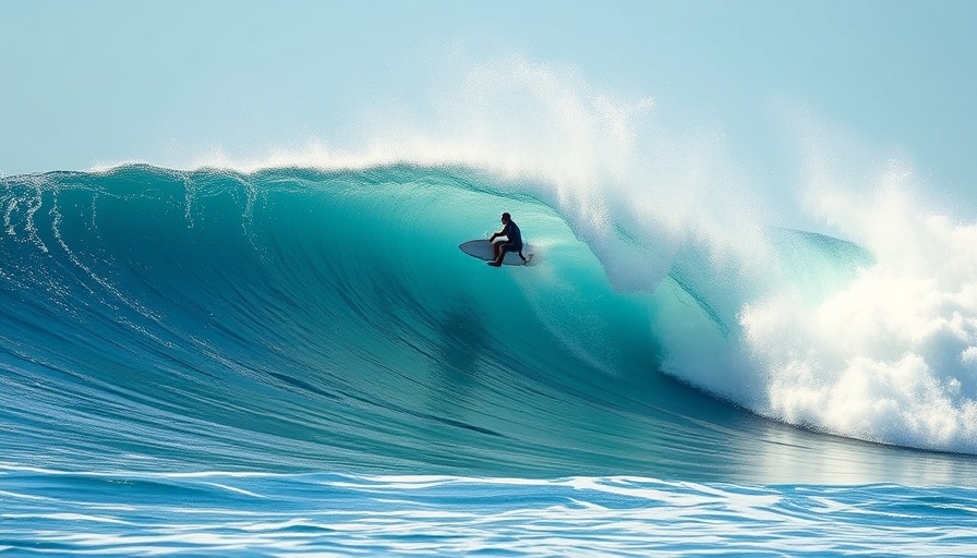 Surfer riding massive wave during Wilem Banks Jaws paddle wave record.