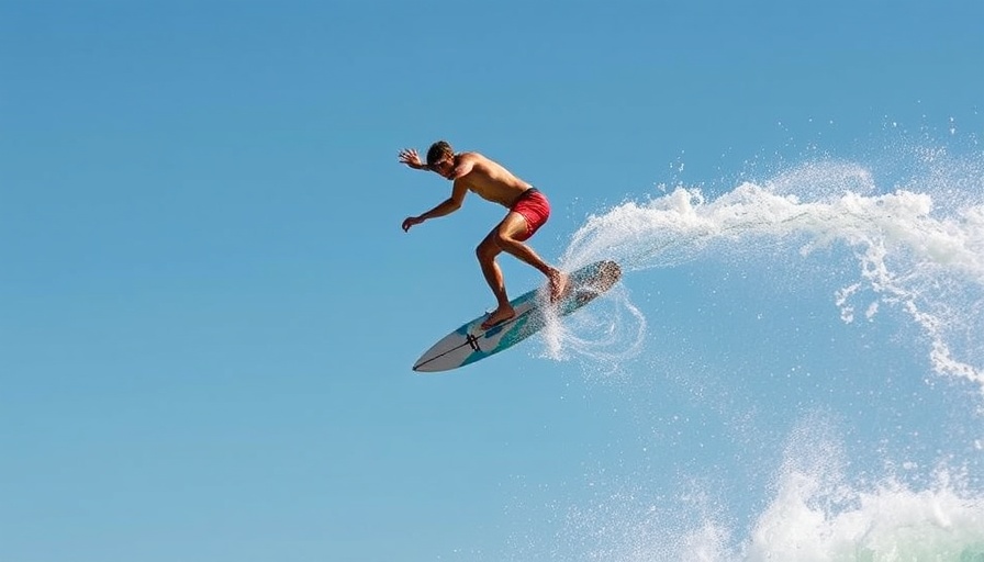High-flying surfer executing best air ever done surfing.
