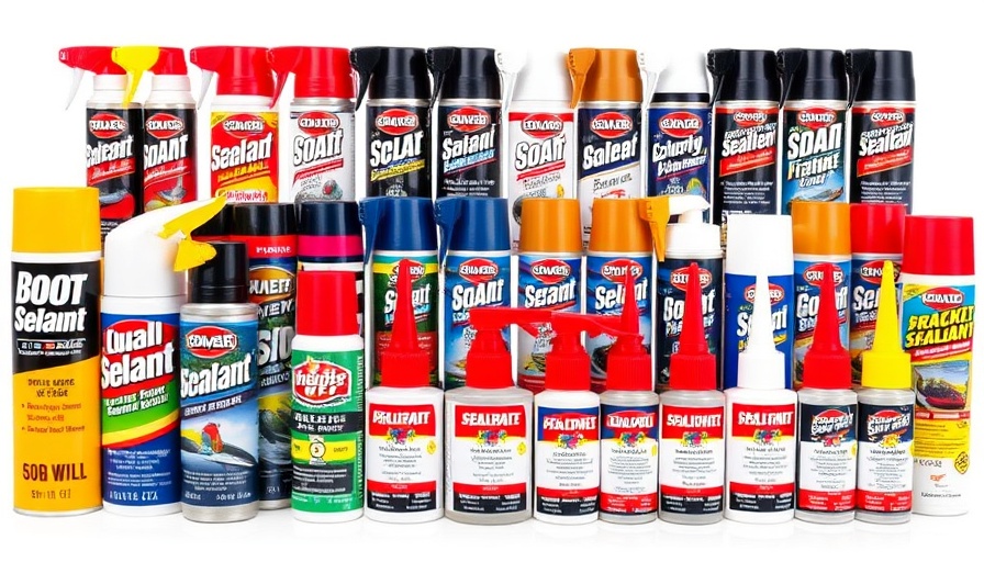 Assorted best boat sealants with vibrant packaging.