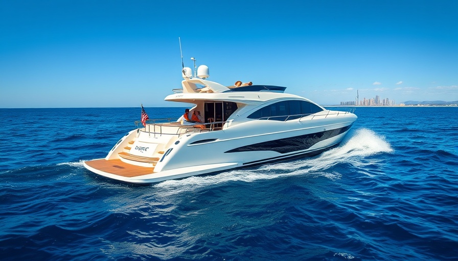 Viking 80 Convertible yacht cruising on open ocean, bright day.