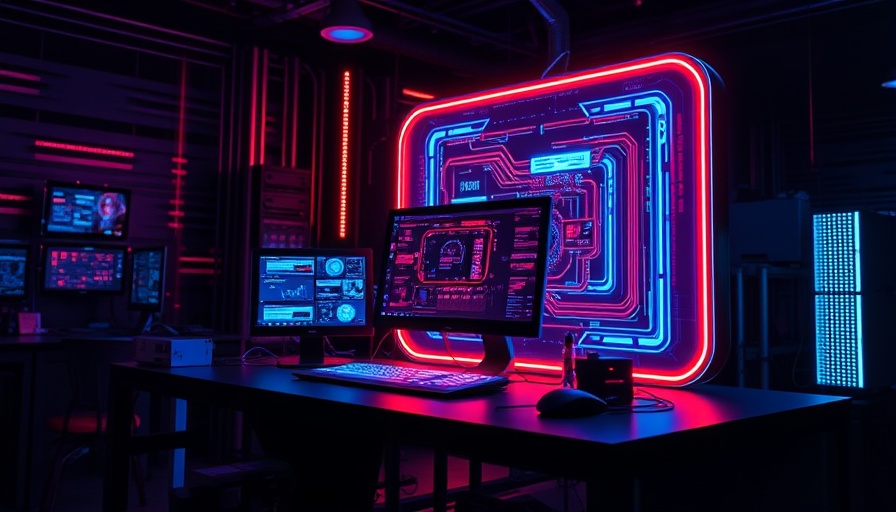 Futuristic holographic computer setup representing cryptocurrency scams.