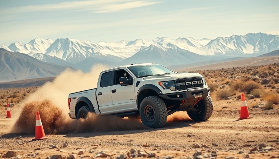 Dynamic off-road truck in action for responsible off-roading education.