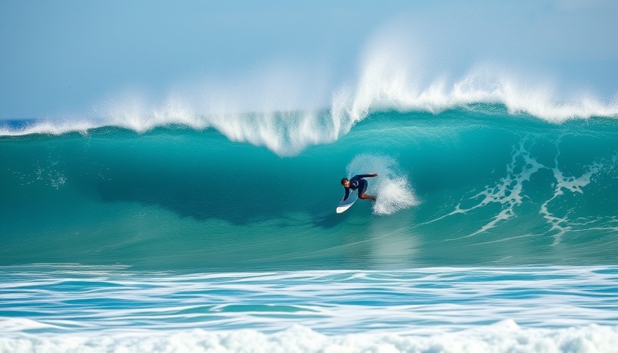 Surfer on wave at WSL Championship Tour Jeffreys Bay