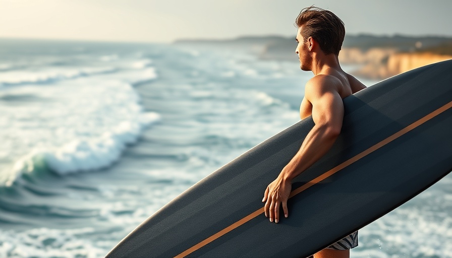 Starboard Twin Fin Acute Custom Carbon surfboard by the ocean