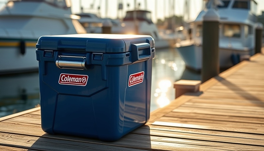 Coleman Xtreme Cooler on dock during sale.