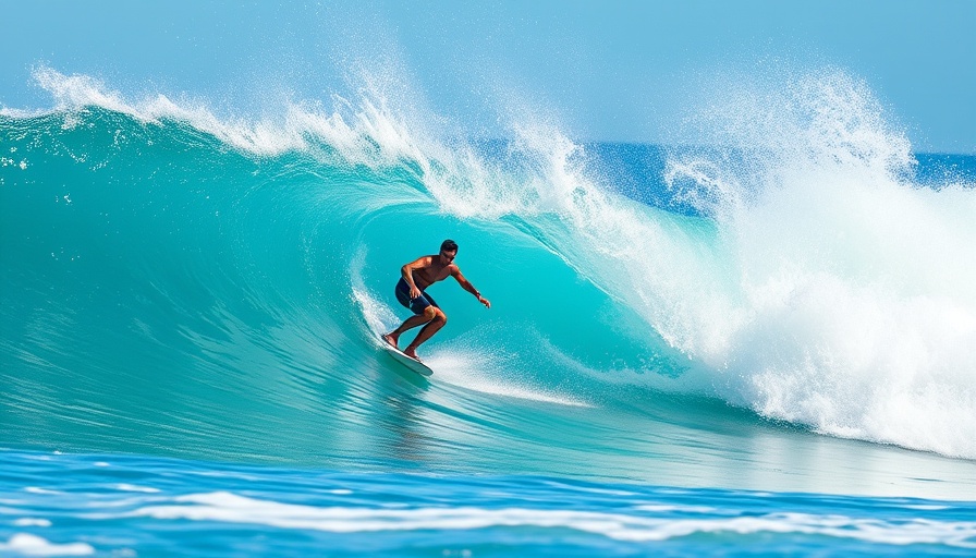 Surfer mastering a wave with XO Coco surfboard in action.