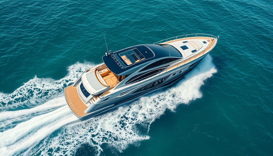 Cruisers Yachts 57 Fly moving swiftly through water.