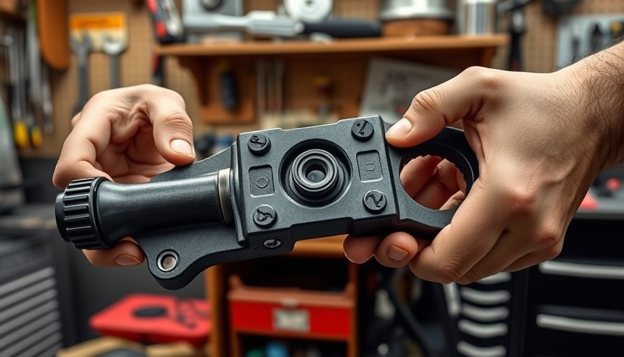 Ram 1500 upper control arm in hands, detailed design in workshop setting.