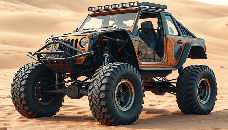 How Trophy Truck Suspension Works: semi-transparent view on sandy terrain