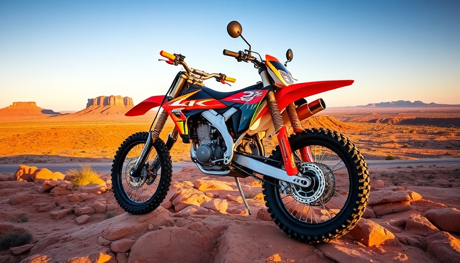 Kawasaki KRX Buildup on rugged red terrain at sunset