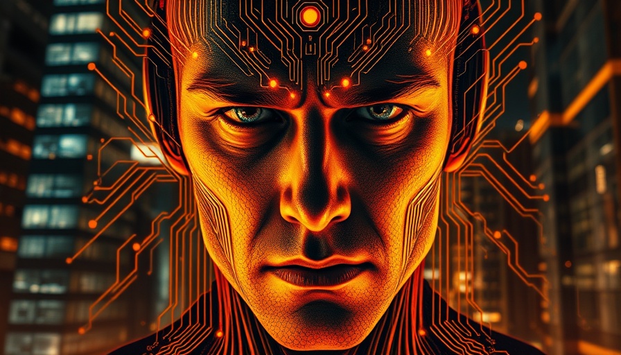 Futuristic human face with circuit pattern, symbolizing a ponzi scheme in cryptocurrency.